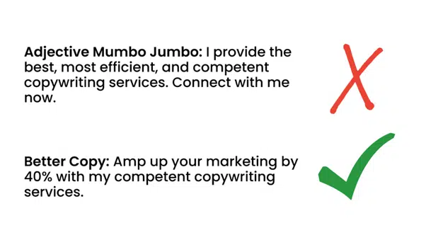 Copywriting Tip #11: Eradicate adjective mumbo jumbo - bedeol